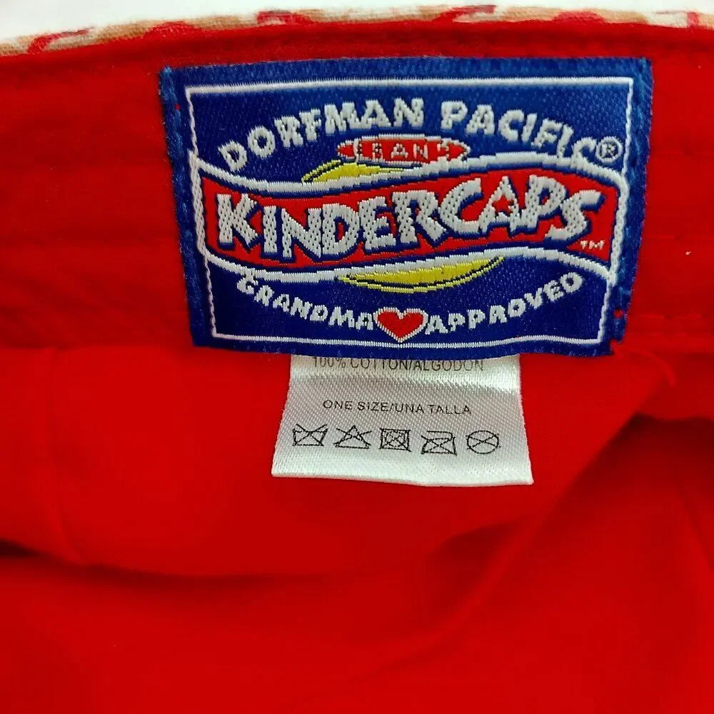 Kindercaps Hat Cap Girls One Size Red Beige Floral Bow Outdoor Travel Summer